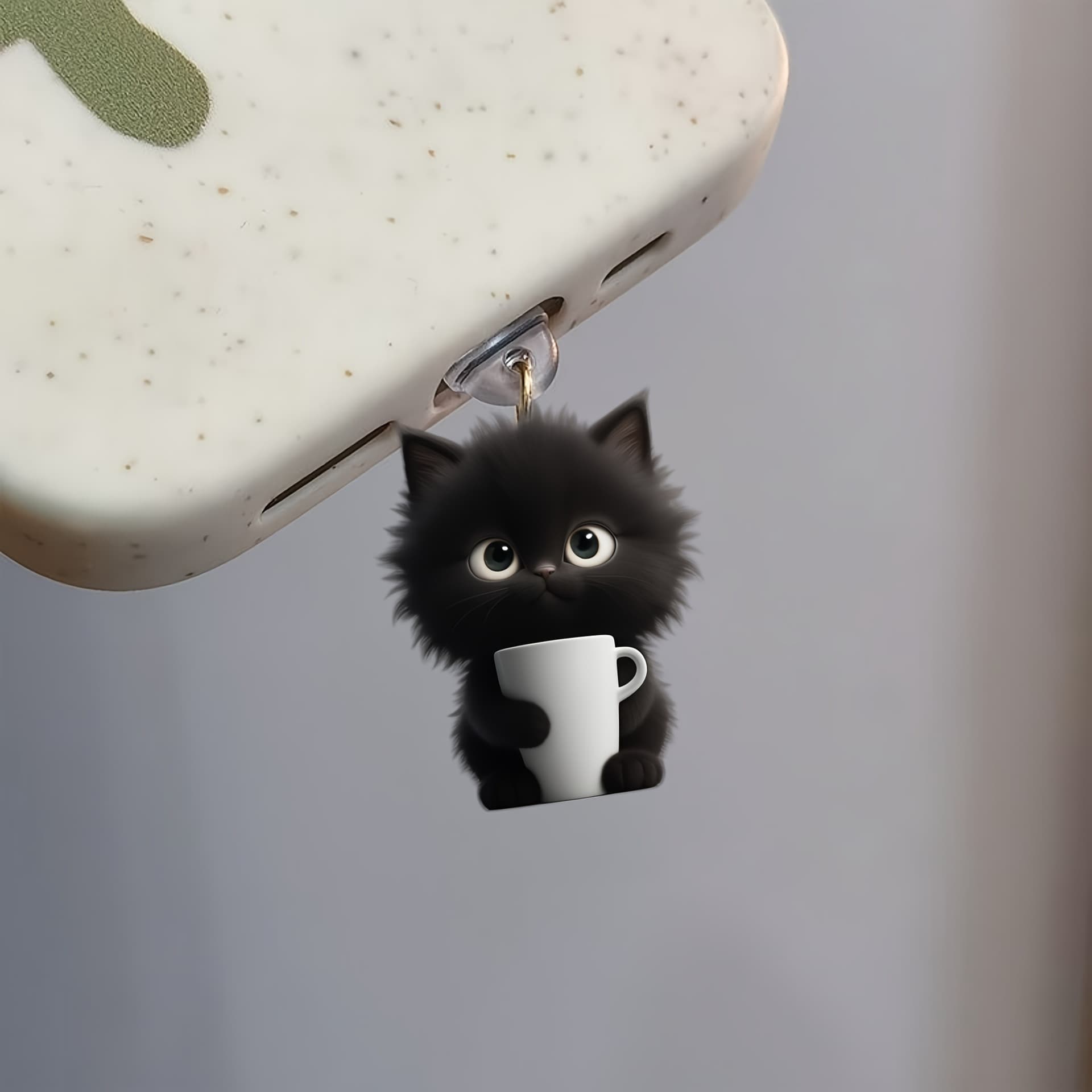 Acrylic 2D Flat Cute Cat-Shaped Phone Dust Plug Type-C Interface Pendant Decoration Accessory