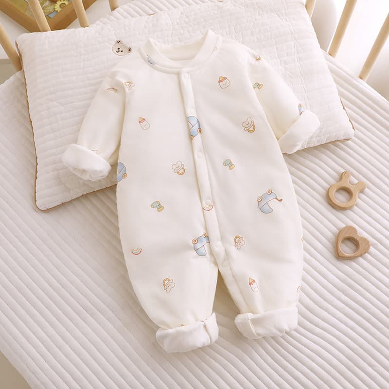 Anyang Children's Clothing Autumn and Winter Baby One-Piece Cotton Jacket Thin Newborn Cotton Clothing 0-12 Months Baby Cotton Clothing Cute