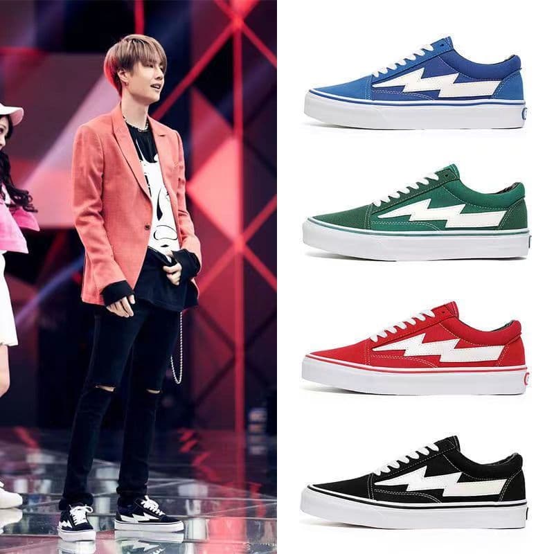 REVENGE X STORM FLASH AF Retro Storm American Version Blue Lightning Board Shoes Trendy Ins Couple Style