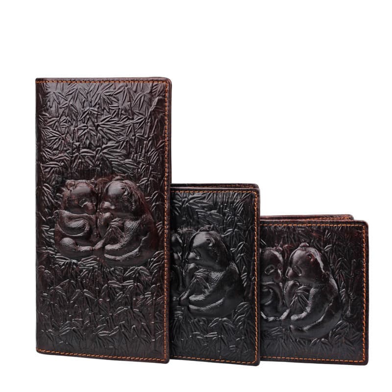 Personalized retro handmade embossed genuine leather men's wallet, long crocodile first-layer cowhide multi-card slot coin purse holder