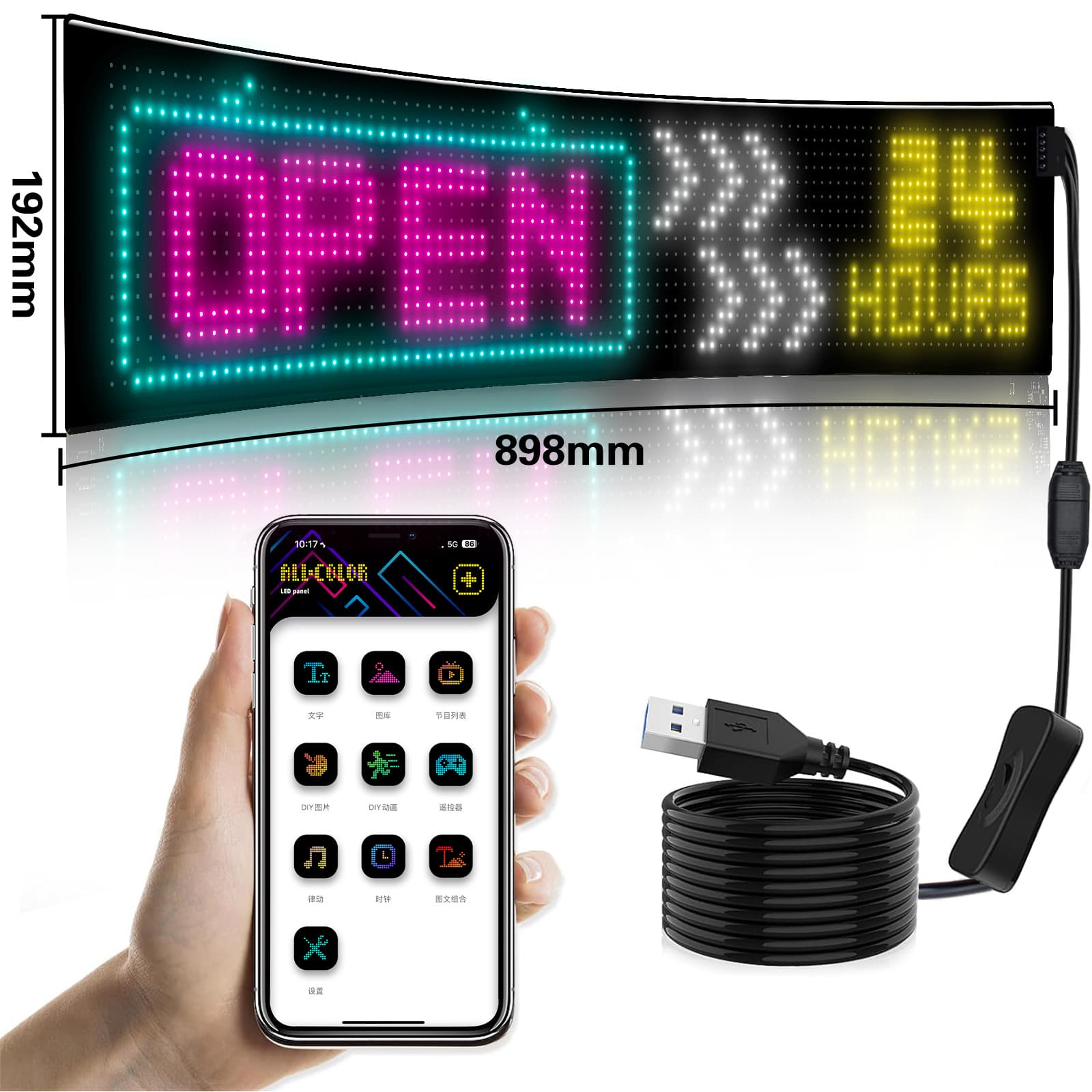 Hot-Selling Evil Eye LED Flexible Screen Window Advertising Sticker Smart Car Scrolling LED Soft Screen
