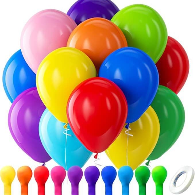 New Rainbow Latex Balloons, Round Bright-Colored Balloons, Suitable for Birthday Bridal Shower Wedding Party Decoration