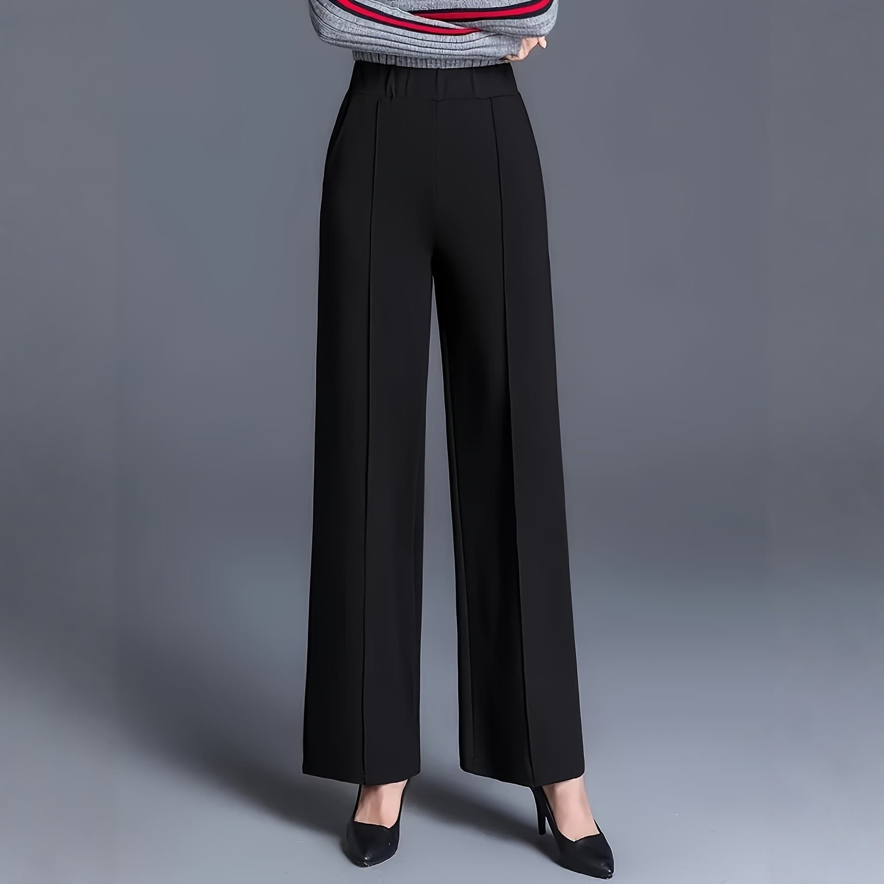 Cross-Border Hot-Selling High-Waisted Drapey Wide-Leg Pants for Women, Autumn and Winter Loose Slimming Casual Pants, Solid Color Versatile Long Pants