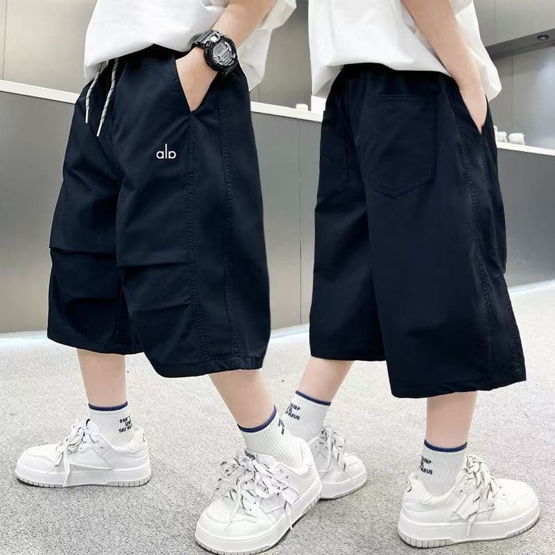 Boys Summer Thin Shorts 2026 New Style Casual Pants for Middle and Older Boys Loose Knee-Length Shorts