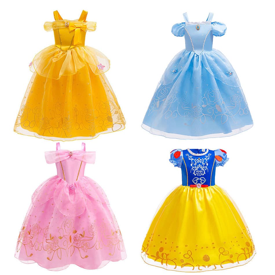 New Cross-Border Arlobelle Princess Dress Cosplay Children's Rapunzel Long Hair Dress Snow White Gown
