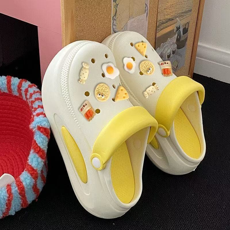 Women's platform clogs, height-increasing, non-slip, hot-selling summer style, new style, outdoor wear, odor-resistant sandals, beach slippers.