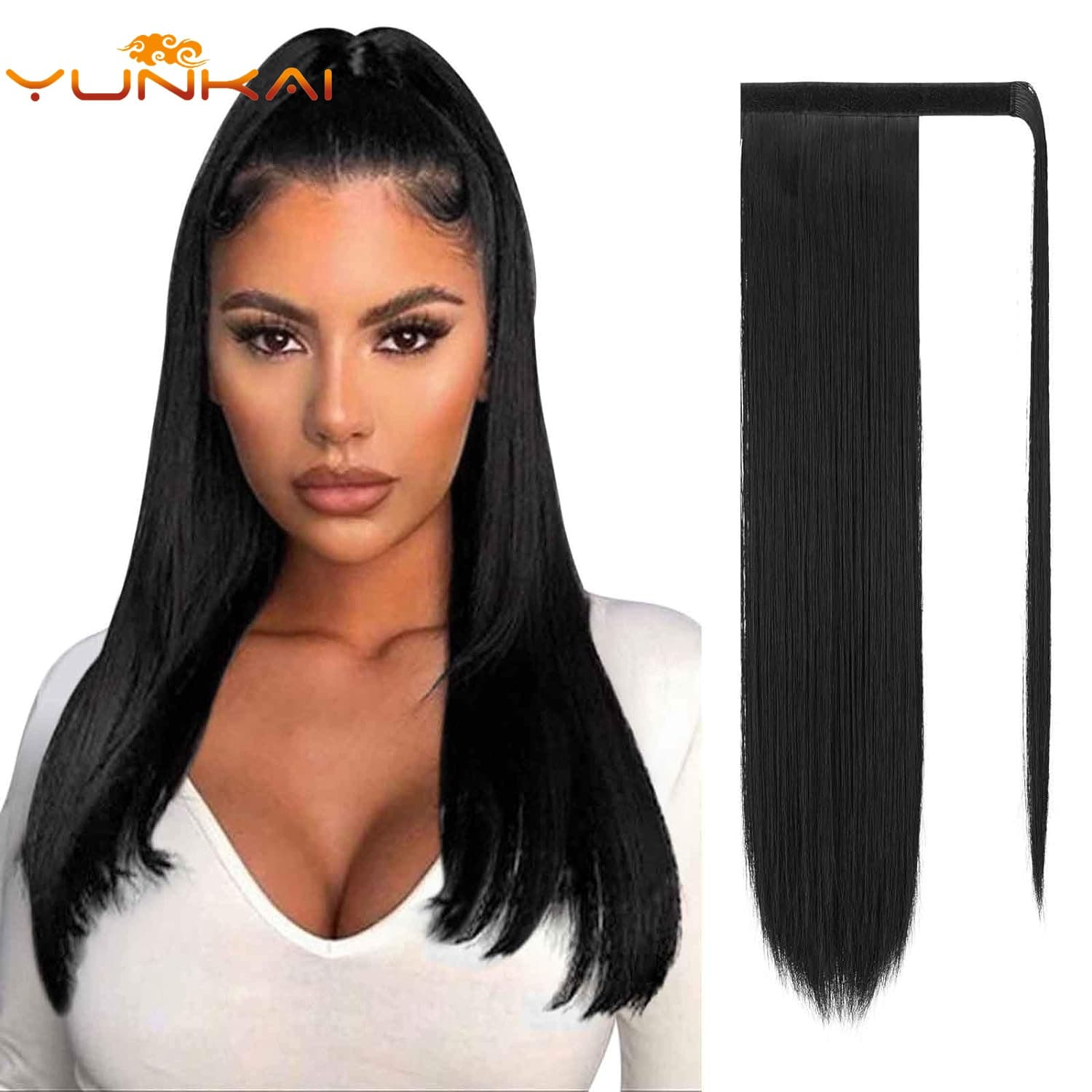 Velvet Ponytail Hairpiece European and American Women's Synthetic Ponytail Long Straight Fake Ponytail Wig