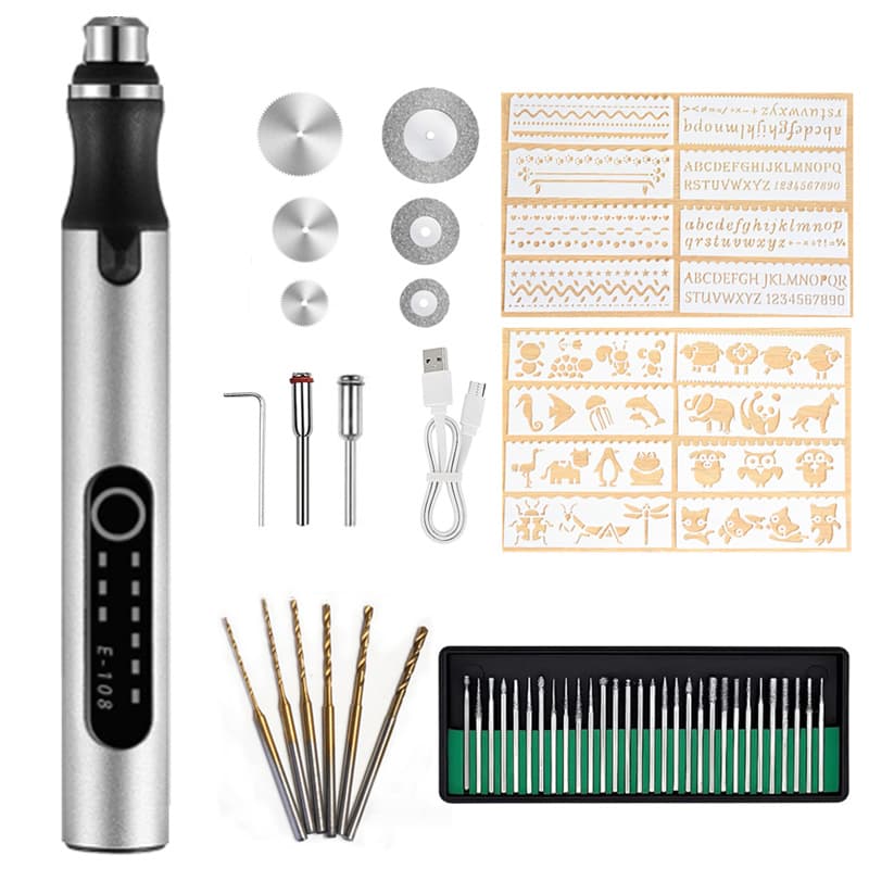 New E108 Adjustable Speed Mini Electric Grinding Pen, Micro Electric Drill Pen for Nail Art, Jewelry Engraving, Lithium Battery Grinder DIY