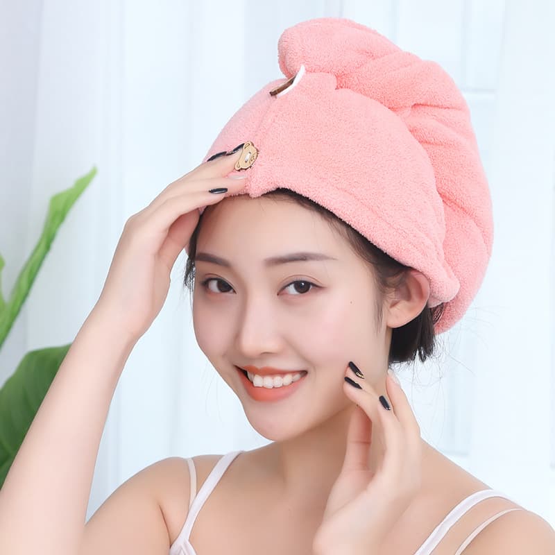Quick-Drying Hair Towel for Women, Popular Online, Hair Drying Towel, Shower Cap, Lightweight Coral Fleece Head Wrap