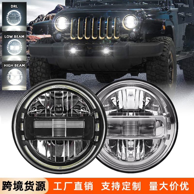 7-inch Wrangler Off-Road Light JK Headlight LED Diamond Headlight Wrangler Modified LED Headlight for Jeep