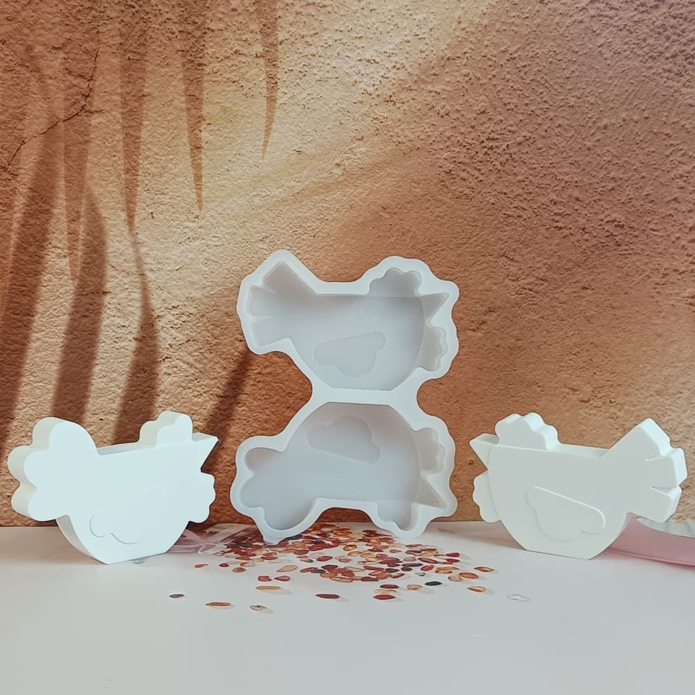 S1378 Rooster Figurine Decorative Plaster Mold DIY Silicone Mold Soft S0377R