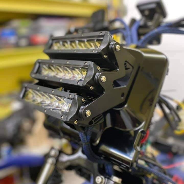 Rusckus Three-Row Front Headlight LED Motorcycle Lights for Zoomer AF58 Pedal Bike Modification Accessories from China