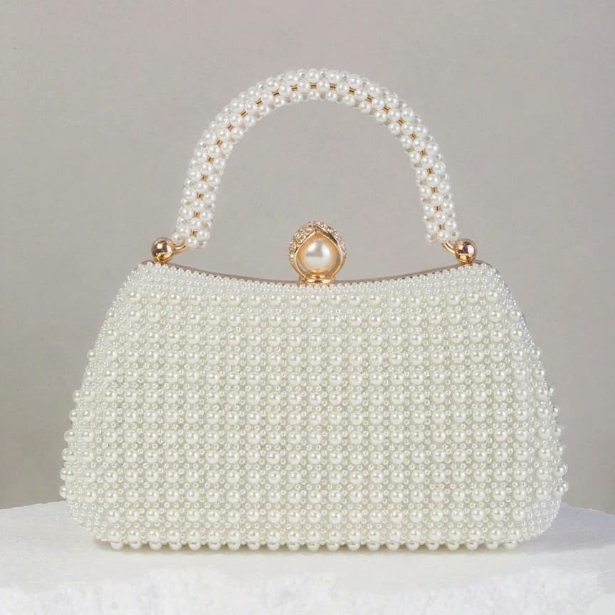 Cross-Border Evening Bag Hot-Selling Pearl Bag Evening Clutch Wedding Bride Bag Celebrity Dress Banquet Gown Bag