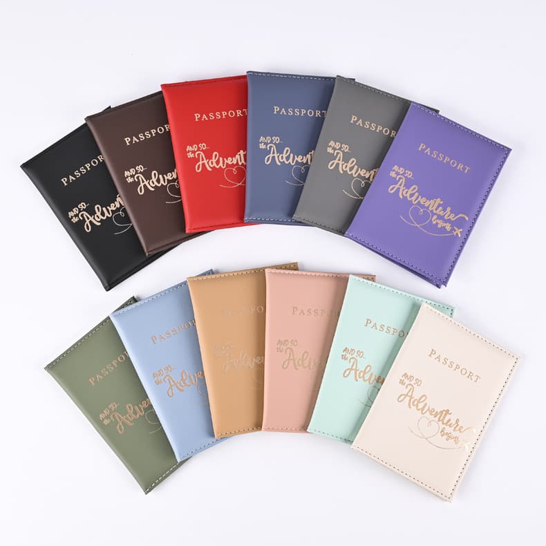 2024989 Pattern PU Leather Passport Holder Ticket Clip Protective Cover for Men And Women Urban Simple Style Daily Use