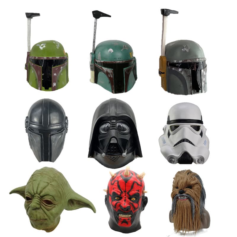 Star Wars Boba Fett Mask Halloween Bounty Hunter Boba Fett Helmet Latex Head Prop