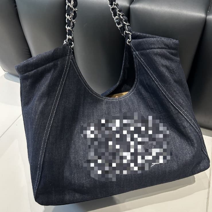 High-Quality Denim Bag, Simple Cross-Border Chain Handbag, Casual Underarm Bag, Large Capacity, Lightweight Shoulder Tote Bag