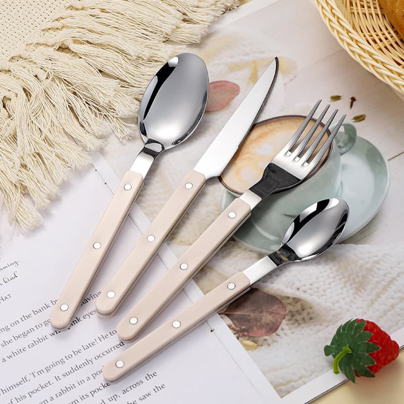 Stainless steel cutlery set, steak knife, table knife, dessert spoon, tea spoon, spoon, table fork, coffee spoon