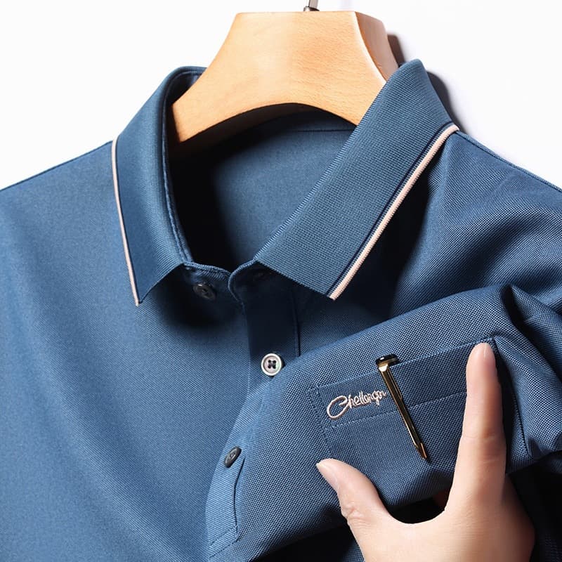Father's Day Dad Summer Short Sleeve T-Shirt Men's Lapel Polo Shirt Summer Casual Middle-aged and Elderly Real Pocket Top