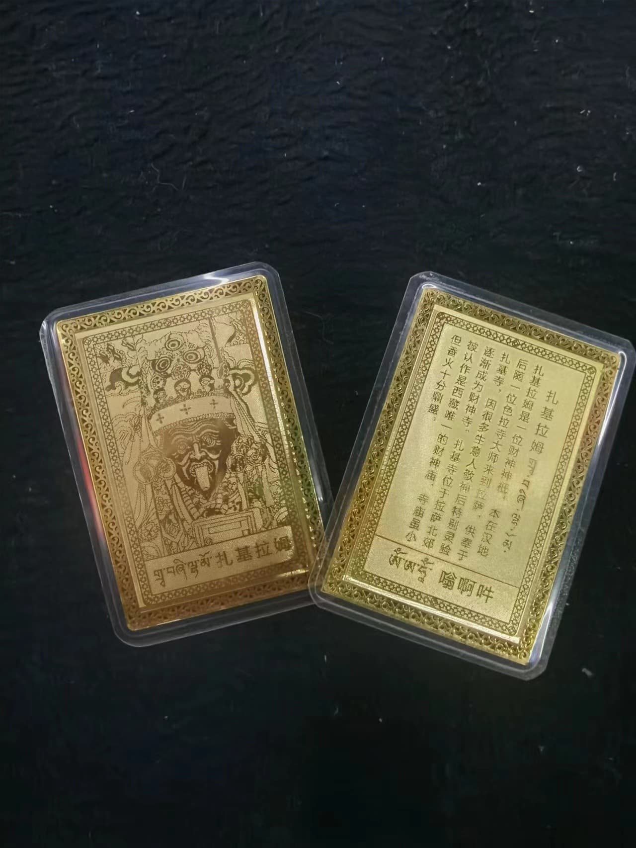Factory Direct Supply Tibetan Style Zhagilamu Wealth Card Laminated Pure Copper Tibet Wealth Goddess Portable Gold Card