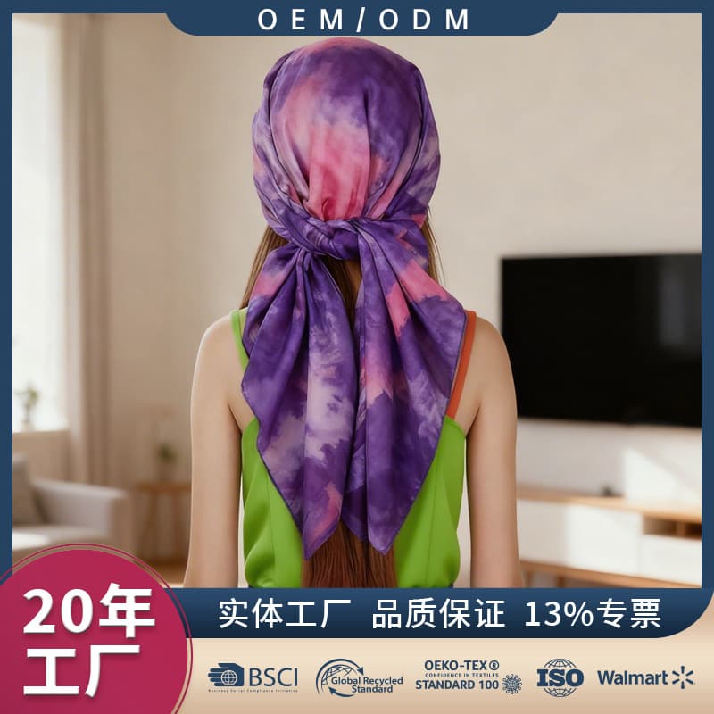 Cross-border custom factory European and American print patterns on scarves and bandanas, outdoor sports pure cotton headwear, high-end versatile retro style.