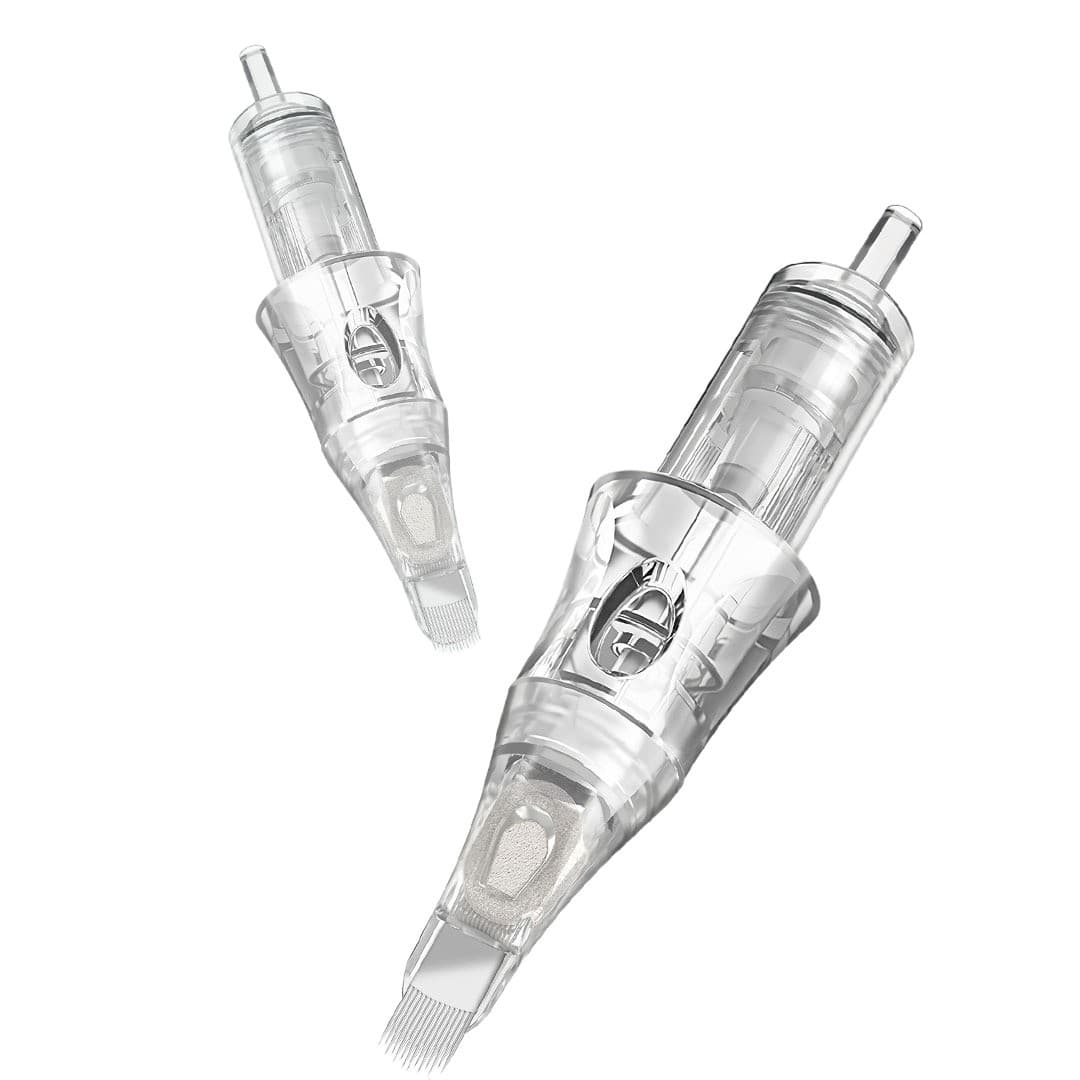 Nuo Jiao Tattoo Sponge Semi-Permanent Needle Compatible with Current Machine, One-Stroke Coloring No Ink Splatter, Line Eyebrow Sweep Needle