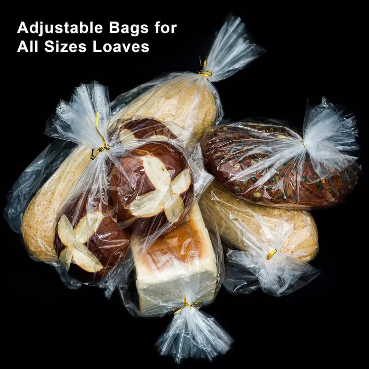 Disposable Flat Mouth Baking Bread Toast Bags Food Bags PE Plastic Bags Transparent Bags Cross-Border