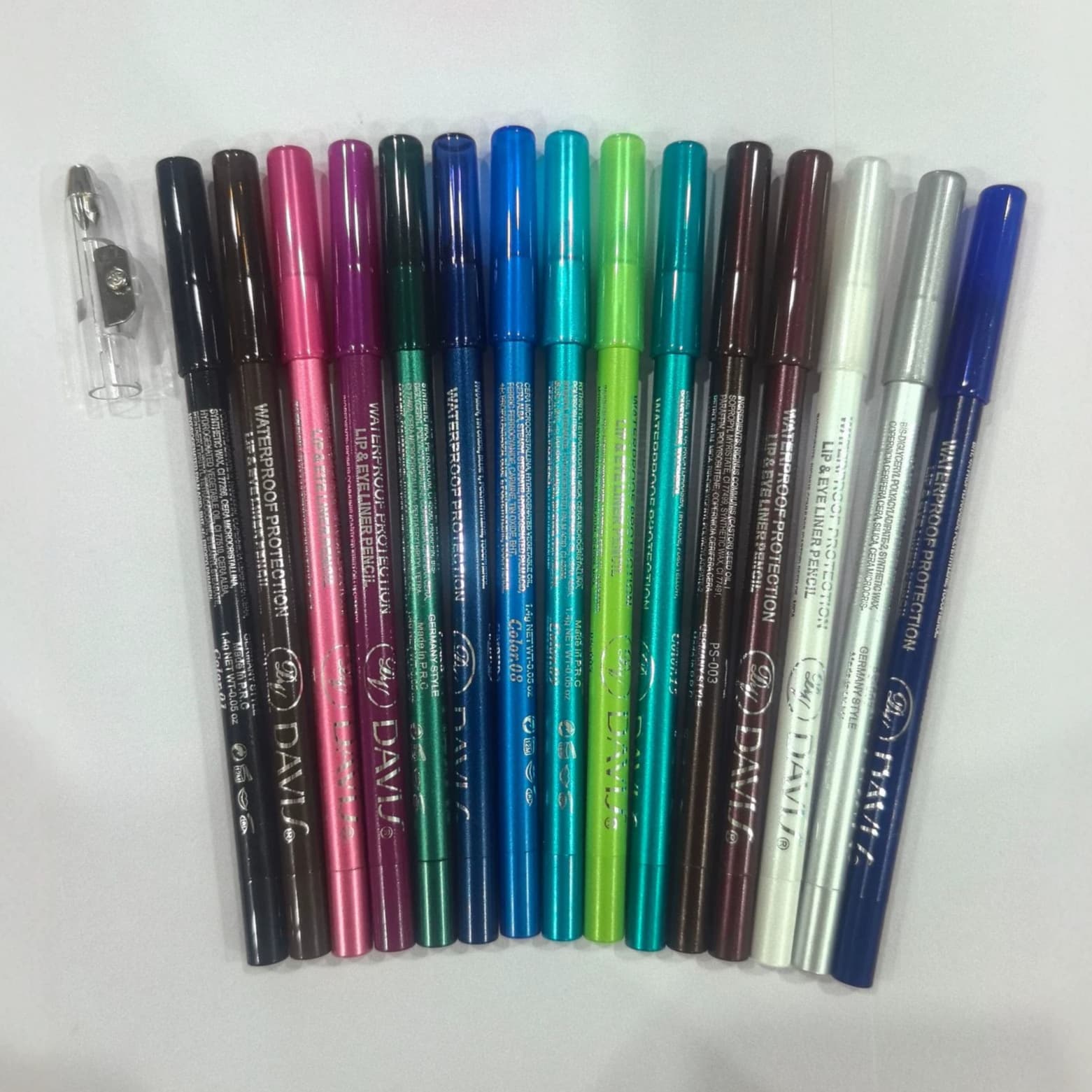 Cross-border Eyebrow Pencil 15-Piece Set, Pearl Eyeliner Gel Pencil Set, Waterproof Highlighter Eyeshadow Pencil, Sharpener, Eyeliner Foam Pencil