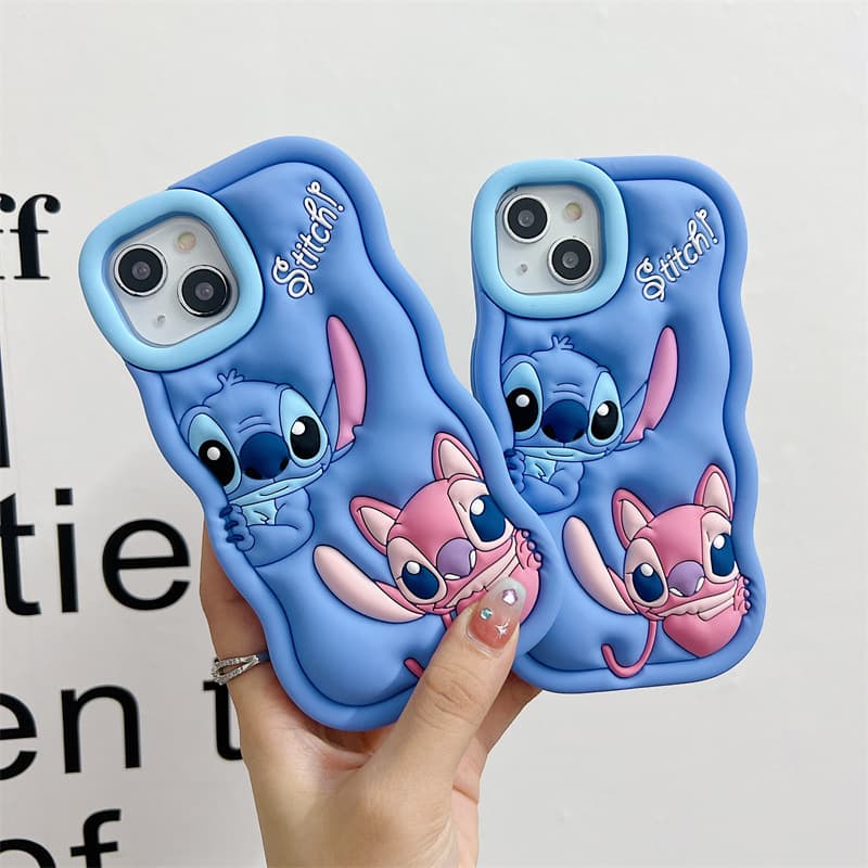 Cartoon Silicone For iPhone 14 Plus Case Cute Stitch Design Compatible iPhone Xr 11 13 Protective Cover Soft Durable