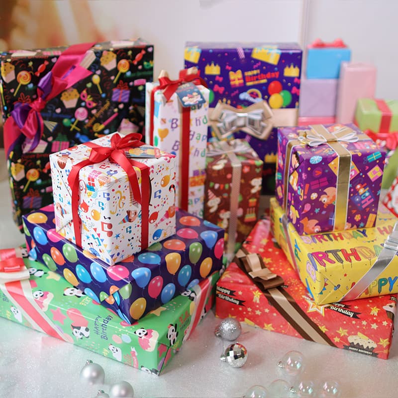 Thickened birthday gift gift wrapping paper glossy copper plate paper letter balloon cake candy gift decoration paper