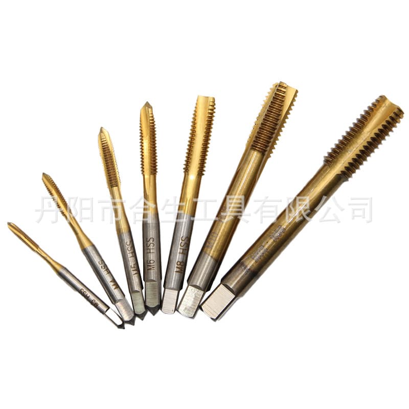 7pc high-speed steel flute tip machine point taps M3-M12, through-hole tapping for internal threads 7-piece set