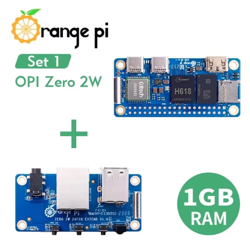 Orange Pi Zero 2 W 1GB RAM DDR4 Mini PC H618 Expansion Board Kit