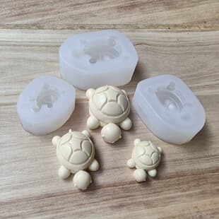 Cartoon Turtle Pairing Silicone Mold DIY Squishy Resin Plaster Ornament Mold Chocolate Pudding Baking Mold