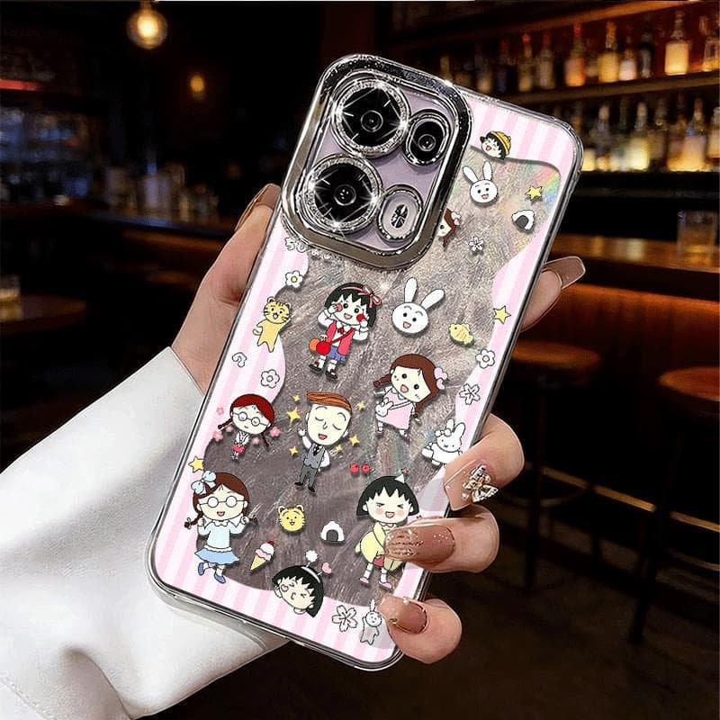 Japanese and Korean Cute Cartoon Chibi Maruko-chan Compatible Apple 17 PRO Phone Case iPhone 16 Pro Max New