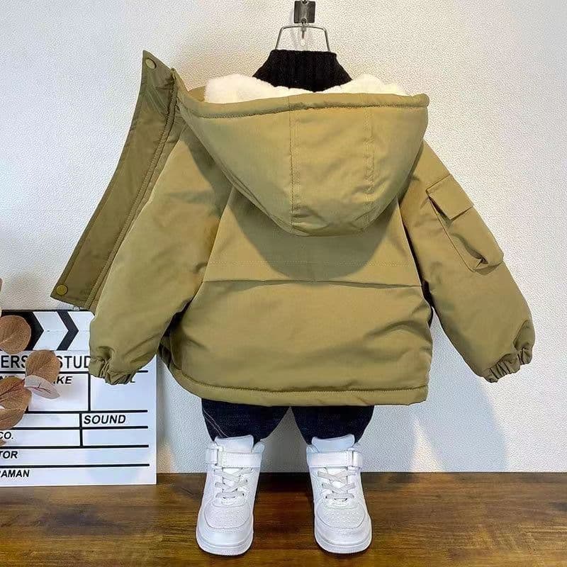 Boys' Winter Padded Jacket 2026 New Children's Fleece-Lined Thickened Cotton Coat Baby Stylish Padded Jacket Top