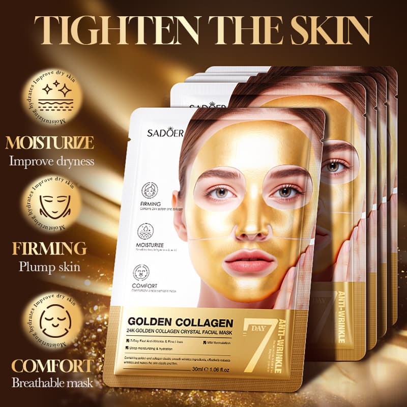 Cross-border White-to-Transparent Two-Piece Facial Mask SADOER Hydrating, Firming, Lifting Collagen Mask for Export