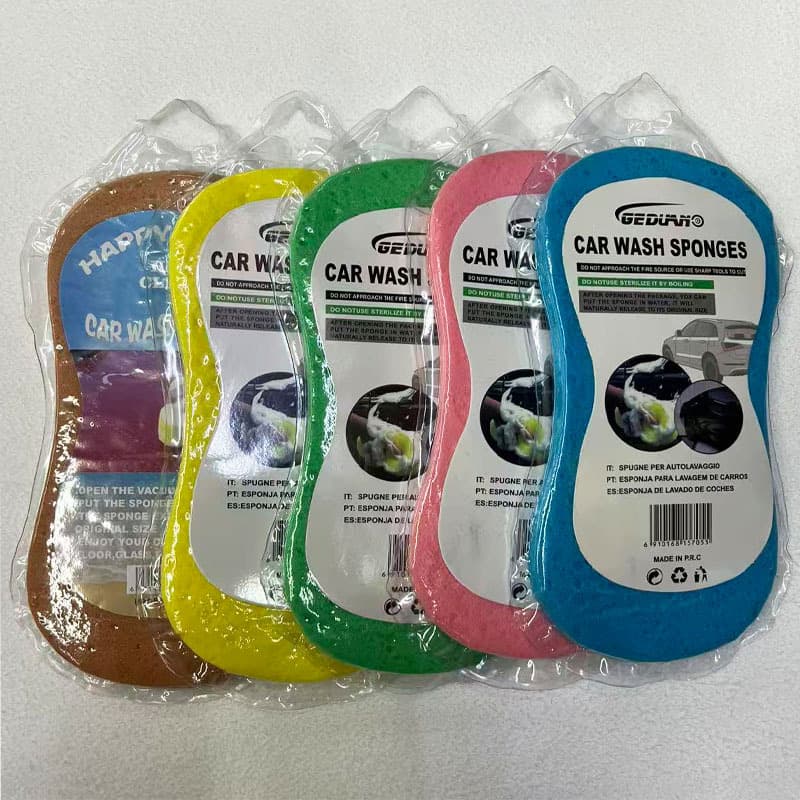 2025 Car Wash Sponge 8 Figure Large Vacuum Compression Sponge Honeycomb Car Sponge Car Beauty Cleaning