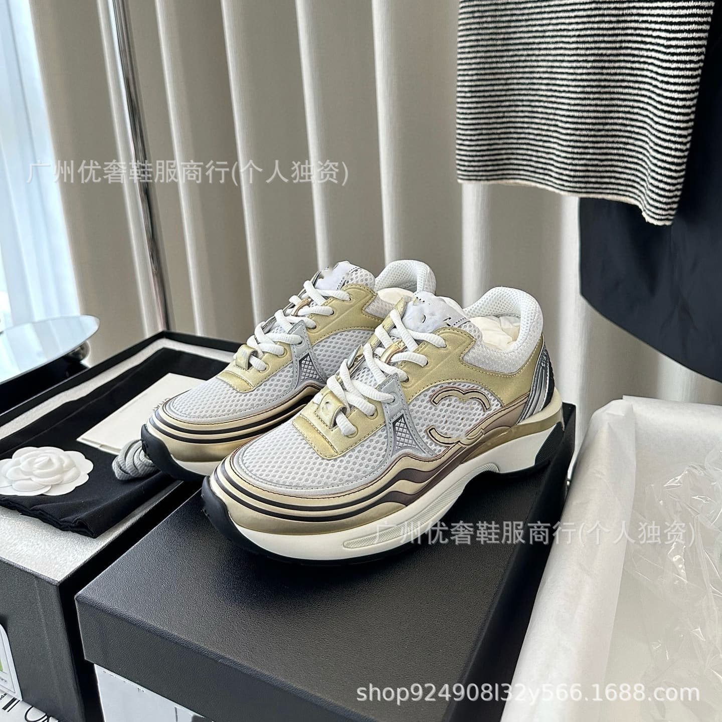 Xiangxiang Low-Top Silver Horn King Dad Shoes 2024 Spring Fashion Style Thick-Soled Height-Increasing Retro Sports Casual Shoes