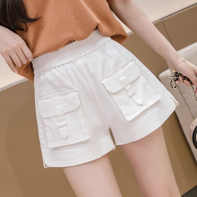 Woven cotton shorts for women, summer high-waisted thigh-covering dance pants, versatile Chinese style loose-fitting jazz dance wide-leg pants