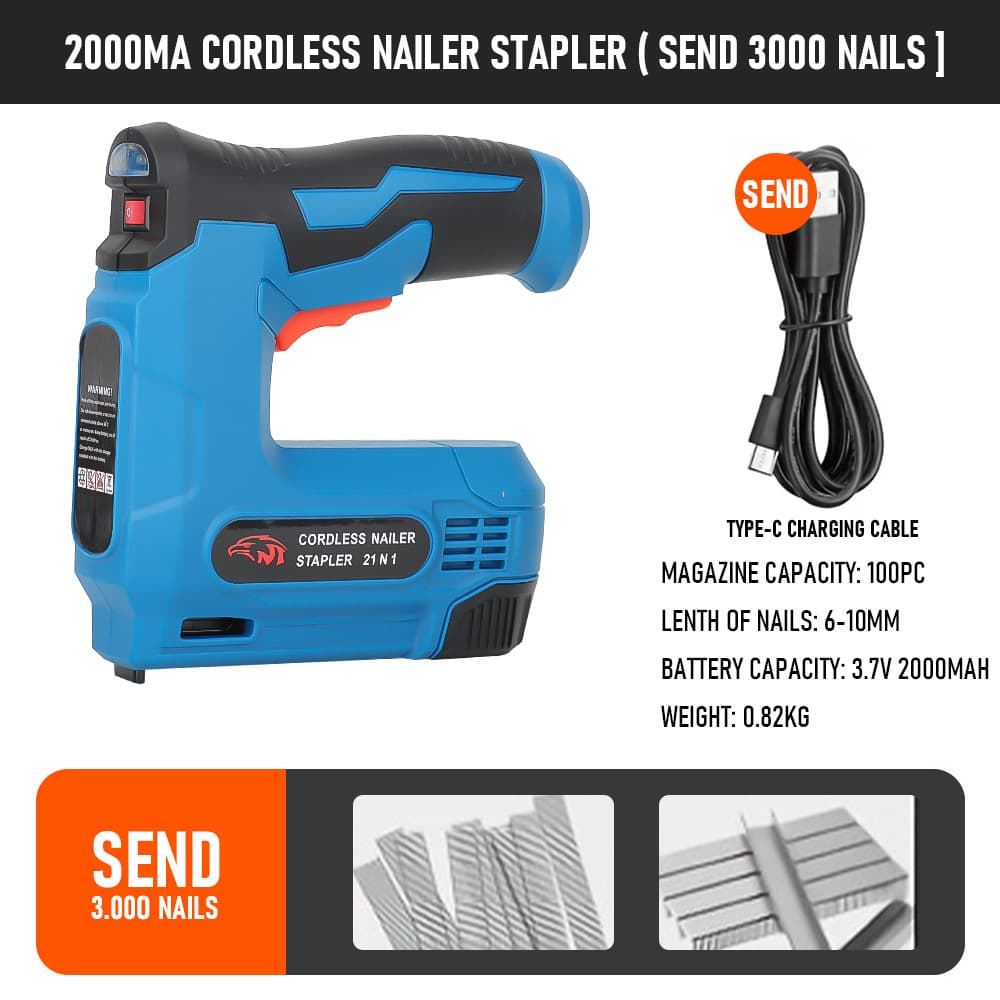 Electric Brad Nailer Charging U-Shaped Martin Manual Nail Gun for Home Portable Lithium Nail Gun Cross-border