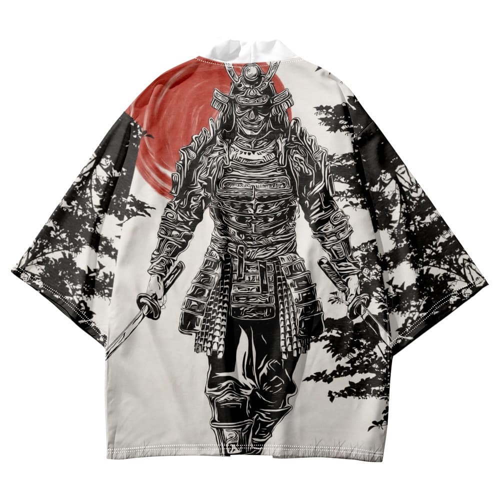 Cross-border Hot Seller Ukiyo-e Wave Cat Cardigan Three-quarter Sleeve Kimono 3D Print Summer Leisure Cardigan Taoist Robe Men