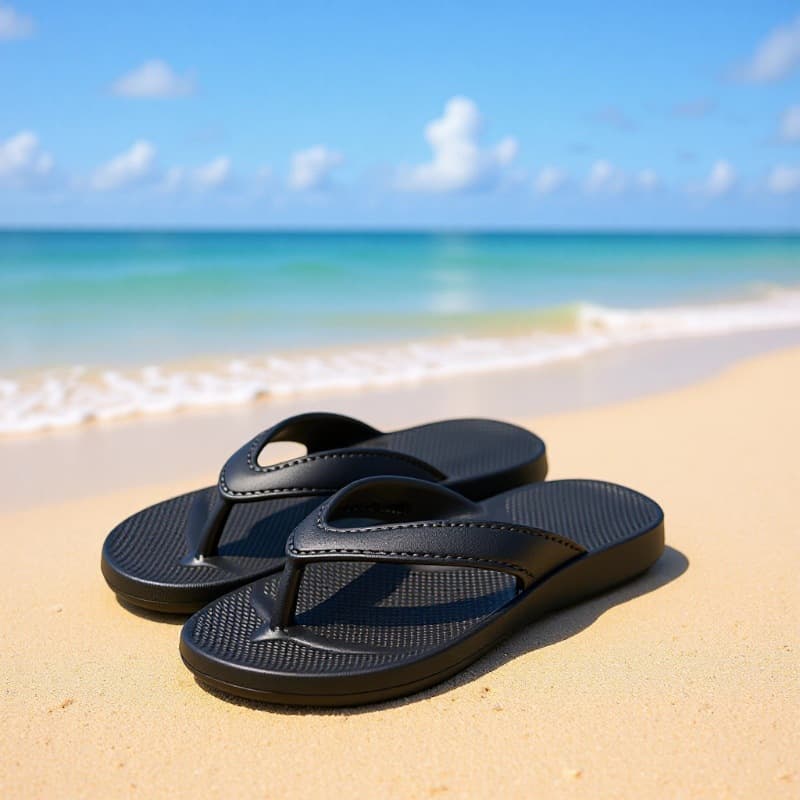 New EVA flip-flops for men and women, plus size, suitable for outdoor use, beach shoes, women's shock absorption, arch support, cross-border e-commerce.