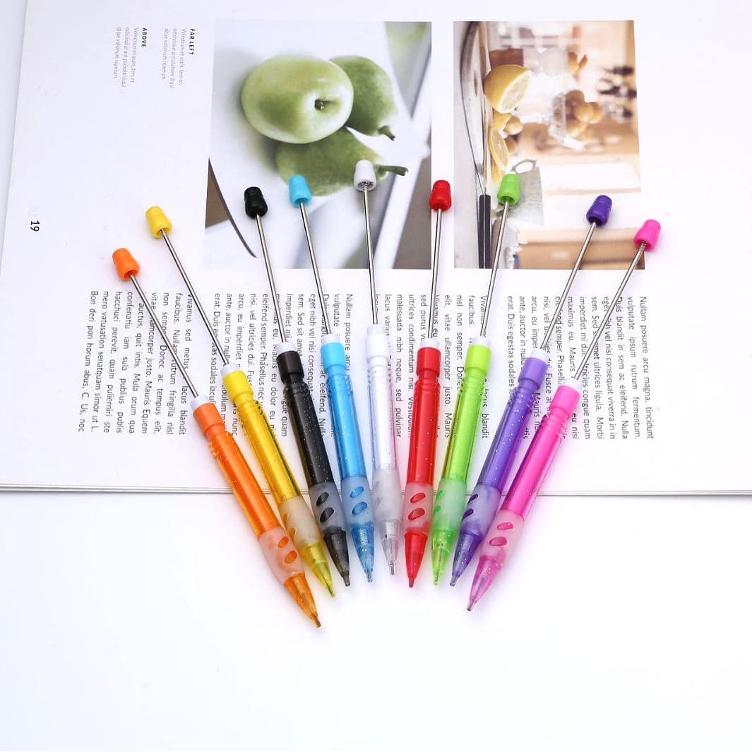 Creative diy beaded pencil, personalized and simple 0.5mm continuous core automatic pencil, student writing pencil wholesale