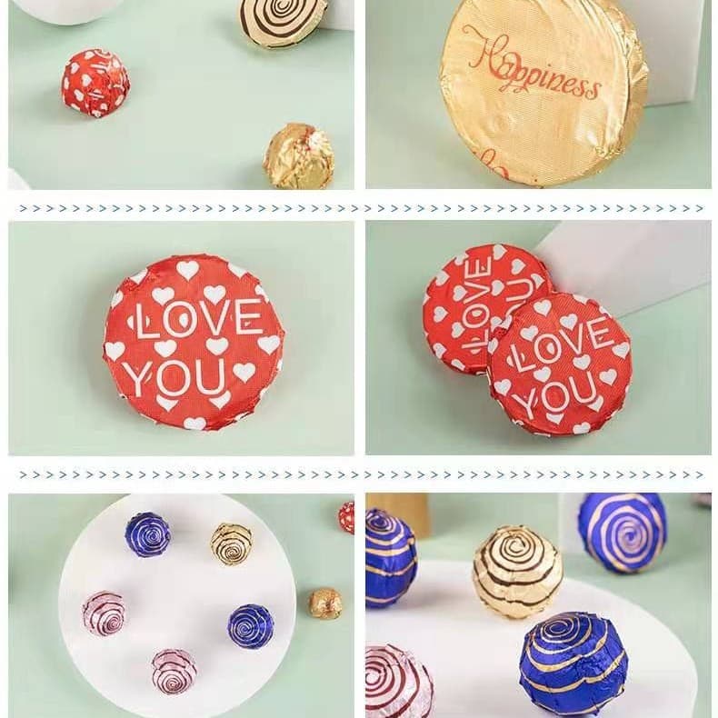100 sheets of wrapping paper for lollipops, candies, pastries, tea, brown sugar, chocolate, and aluminum foil.