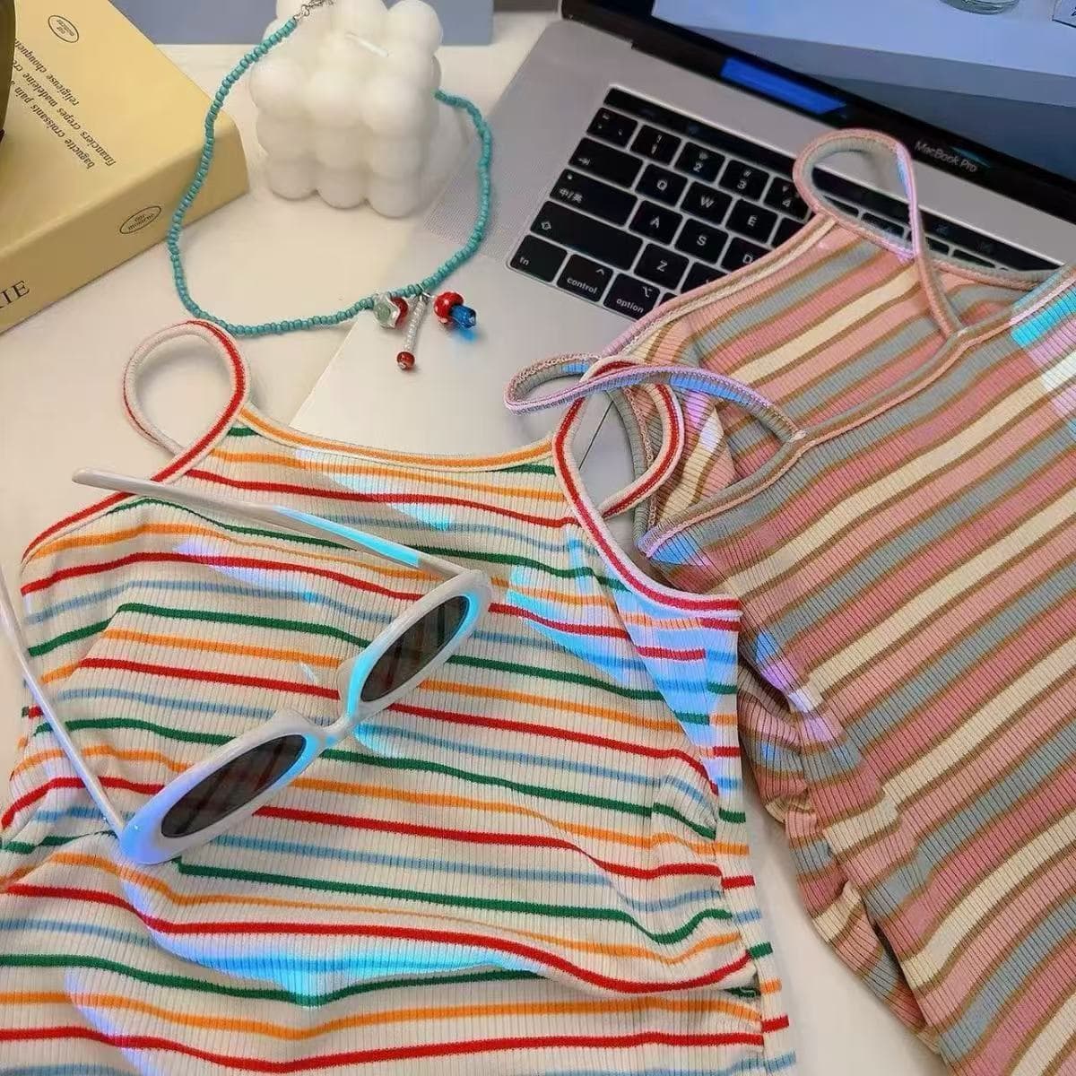Girls' Sleeveless Dress Summer Thin Princess Toddler Kids Vest Striped Long Dress Nightgown