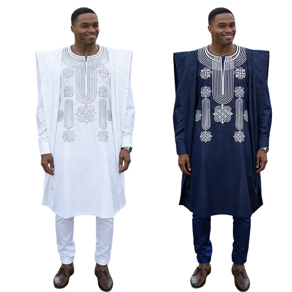 Cross-border foreign trade European and American Amazon couple's clothing plus size men's clothing new jacquard cloth full craft scented three-piece suit