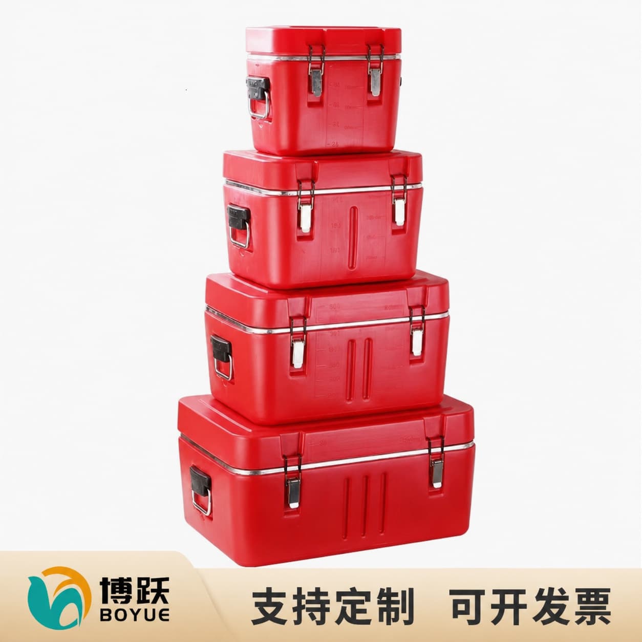 Cross-border Stainless Steel Cooler Box 4-Piece Set Commercial Stall Large Capacity Insulated Box Portable Multifunctional Cooler