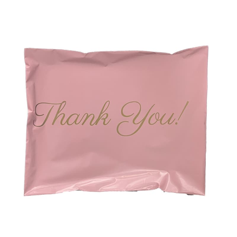Cross-border Express Bag Gold Foil Thank You Pink Express Bag Waterproof Bag Thickened Logistics Express Packaging Bag 12 Mil