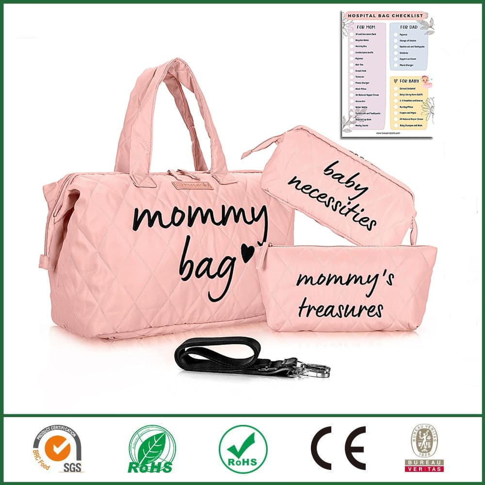 Cross-Border New 3-Piece Set Large Capacity Diaper Bag Baby Diaper Tote Hospital Bag Travel Bag