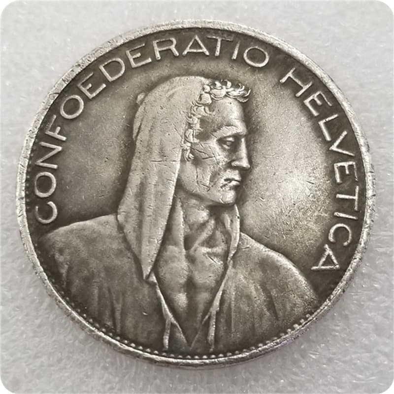 Vintage Craft Swiss 1928-B Brass Silver-Plated Commemorative Coin Silver Dollar