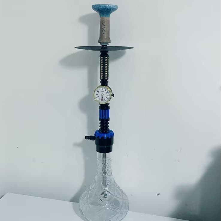 In Stock Arabic Export Aluminum Alloy 4-Color Hookah Shisha Large Single Pipe